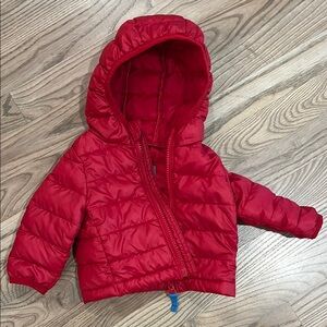 Primary Vibrant Red Baby Puffer Jacket